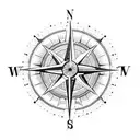 Compass tattoo design idea