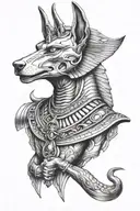 Egyptian god Anubis tattoo design idea
