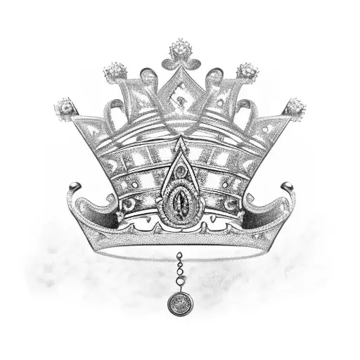 King's Crown with money and gold bars tattoo design idea