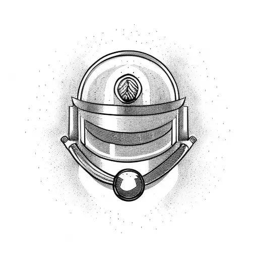 Burning fire engulfing riot police helmet wearing a wizard hood tattoo design idea