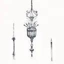 daisy with chandelier underneath tattoo design idea