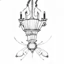 daisy with chandelier underneath tattoo design idea