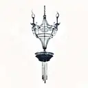 daisy with chandelier underneath tattoo design idea