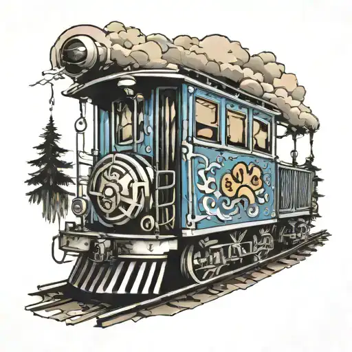 train car tattoo design idea