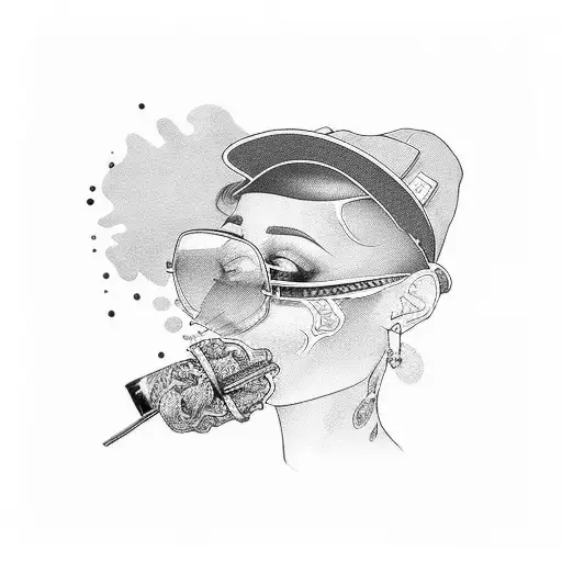 Slumped back in the driver's seat Blunt between my lips I'm ridin' with a bitch that's high as me She duckin' out, she t tattoo design idea