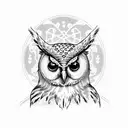owl with lollipop tattoo design idea