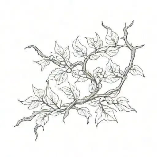 twig vine emblem tattoo design idea