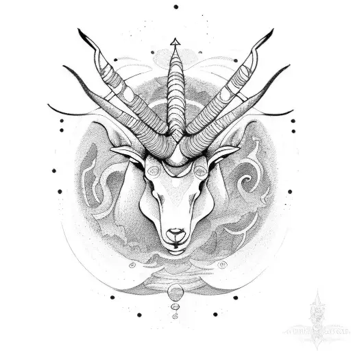 Capricorn Aquarius tattoo design idea