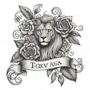 Create a vivid tattoo with images depicting the meanings of my children’s names: Tony, Ava , Emma  tattoo design idea