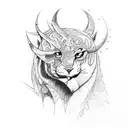 A wide frame Amazon rainforest scene tattoo design idea