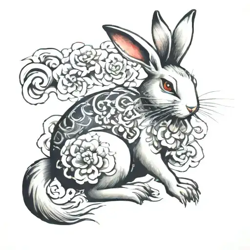 Japanese rabbit tattoo design idea