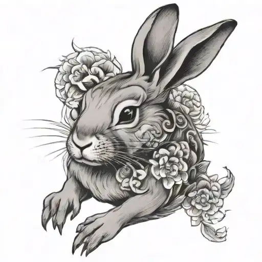rabbit Japanese style tattoo tattoo design idea