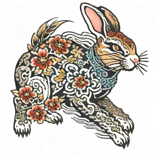 rabbit Japanese style tattoo tattoo design idea