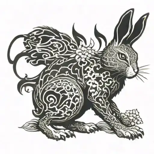 rabbit Japanese style tattoo tattoo design idea