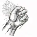 memorabilia piece that can be placed on the top of my forearm. must include a hand that is reaching to the sky tattoo design idea