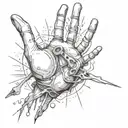 memorabilia piece that can be placed on the top of my forearm. must include a hand that is reaching to the sky tattoo design idea