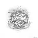labyrinth tattoo design idea