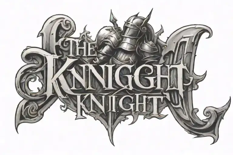 the word knight in tinka babe shadow font on forearm tattoo design idea