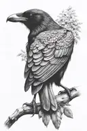 crow flying tattoo design idea