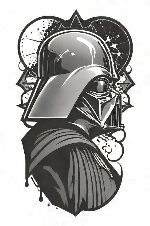dark vador star wars imperial logo merged together showcasing the client's tattoo design idea