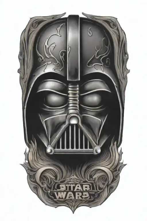 dark vador star wars imperial logo merged together showcasing the client's tattoo design idea