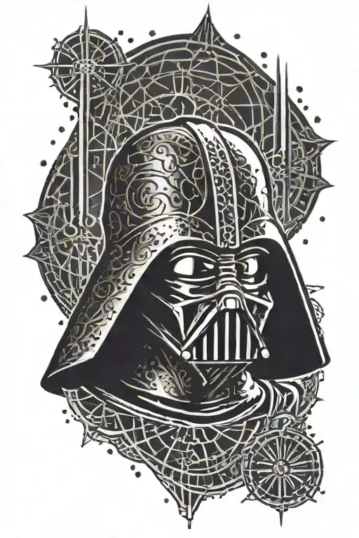 Dark vador star wars sith logo integrated tattoo design idea