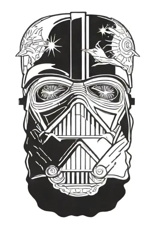 dark vador star wars imperial logo merged together representing tattoo design idea