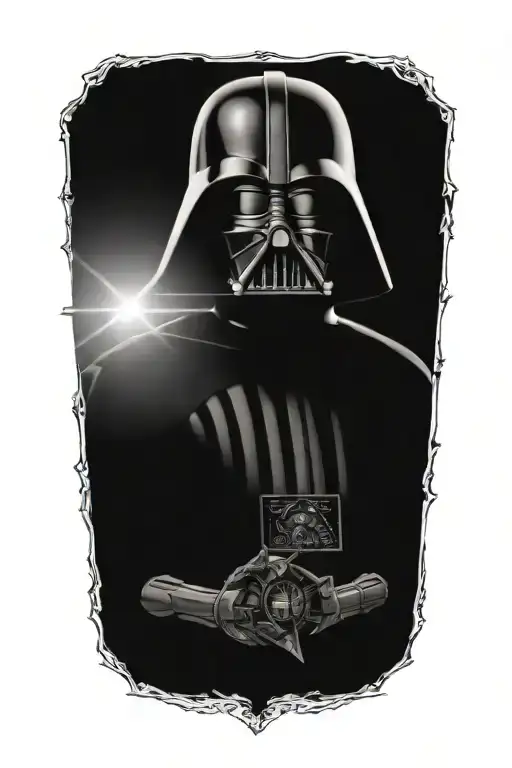 dark vador star wars imperial logo merged together representing tattoo design idea