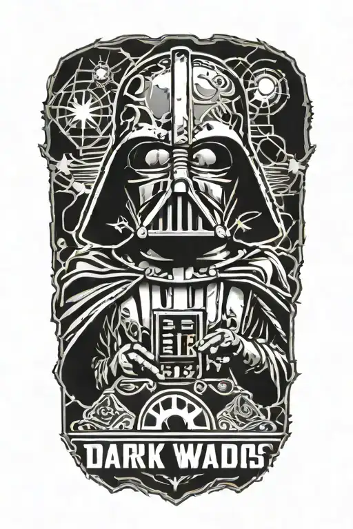 dark vador star wars imperial logo merged tattoo design idea