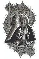 Dark vador star wars sith logo integrated tattoo design idea