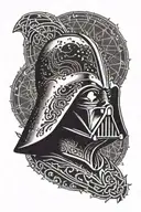 Dark vador star wars sith logo integrated tattoo design idea