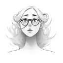Programmer girl with glasses tattoo design idea