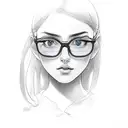 Programmer girl with glasses tattoo design idea