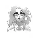 Programmer girl with glasses tattoo design idea