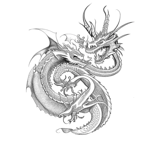 Full body dragon tattoo design idea