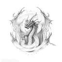 Full body dragon tattoo design idea