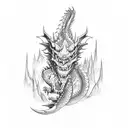 Full body dragon tattoo design idea