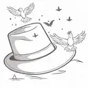 Luffy's hat with doves flying away tattoo design idea