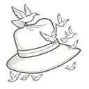 Luffy's hat with doves flying away tattoo design idea