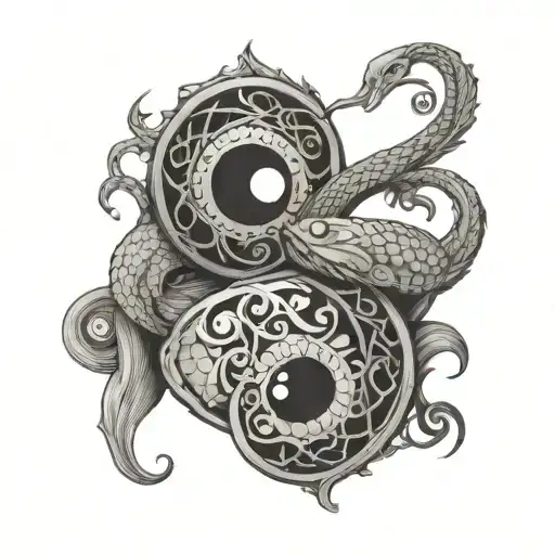 two tattoos for husband and wife yin yang snake viking tattoo design idea