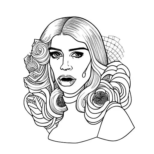 Portrait of a famous female pop culture icon with a feminist twist tattoo design idea