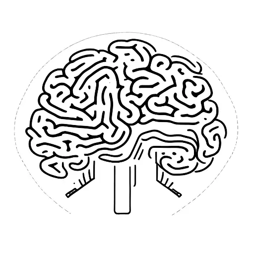 A brain pushing through a barrier with determination tattoo design idea