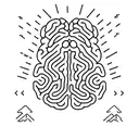A marathon runner's silhouette with a brain inside tattoo design idea