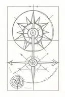 weather vane compass rose tattoo design idea