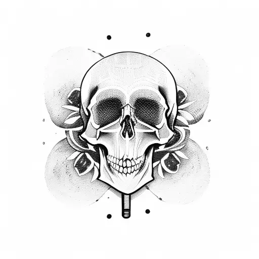 guitar and skull tattoo design idea