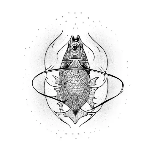 dead fish tattoo design idea
