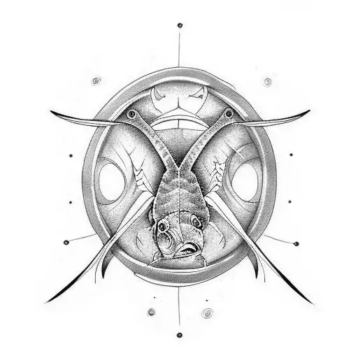 dead fish tattoo design idea