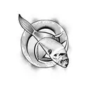dead fish tattoo design idea