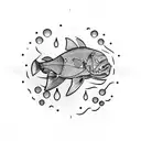 dead fish tattoo design idea