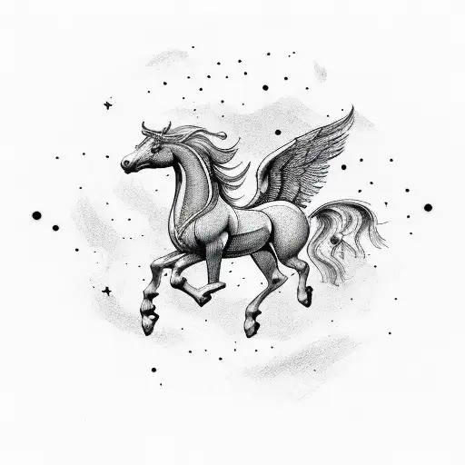 Pegasus constellation tattoo design idea